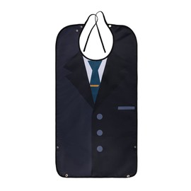 AIEX Adult Bibs, Reusable Western-style Suit Style Bibs for Eating Waterproof Garment Protectors with Crumb Catcher for Elderly