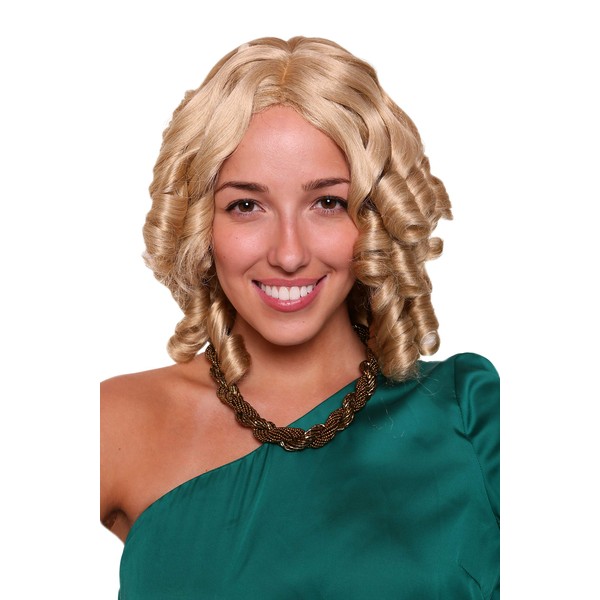 WIG ME UP - 6006A-202 Wig Blonde Light Blonde Historical Hairstyle Biedermeier Baroque Curly Half Length Hair