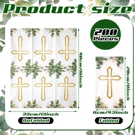 Karenhi 200 Pcs Baptism Cross Napkins 2 Ply God Bless Cross Christian Disposable Guest Napkins for Baptism Bathroom Towels First Holy Communion Decorative Religious Spring Bathroom Guest Towels