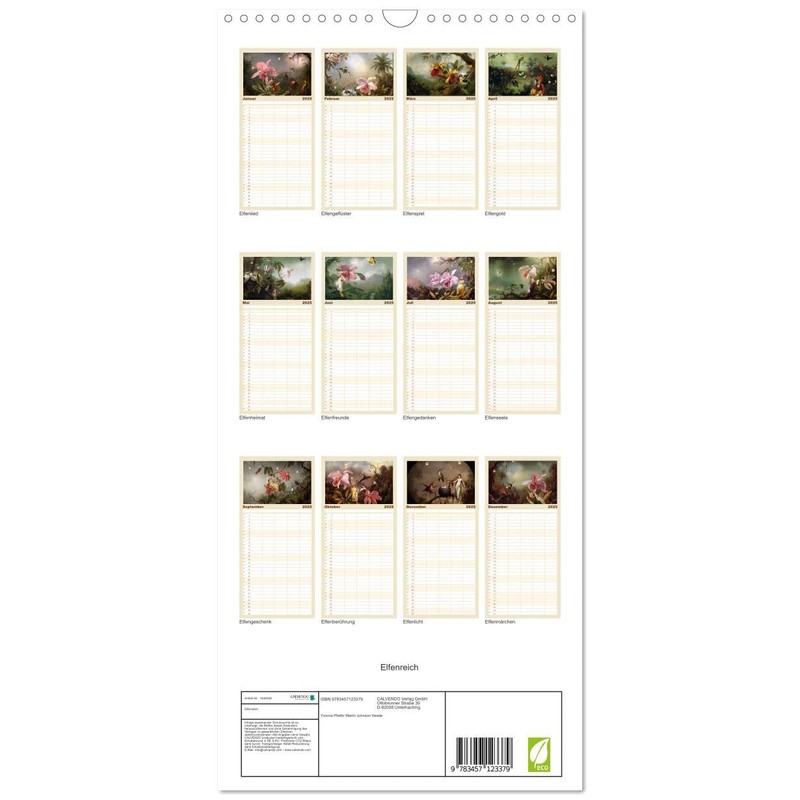 Family Planner 2025 - Elf Kingdom with 5 Columns (Wall