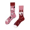 Many Mornings Unisex Fluffy Alpaca Mismatched Socks, pink