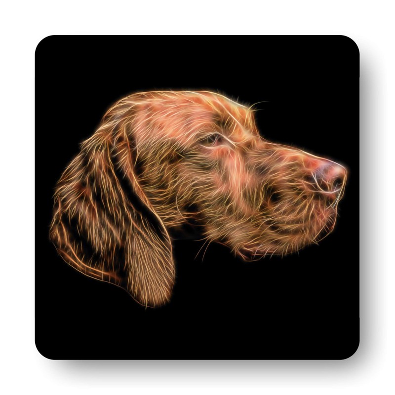 Fractal Artworks Hungarian Vizsla Coaster Set of 2, with Fractal