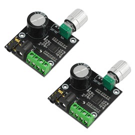 WMYCONGCONG 2 PCS PAM8610 Dual Channel DC 12V 2 x 15W Digital Audio Stereo High Power Amplifier Board, Random Color Cap