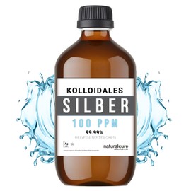 100 ppm Kolloidales Silber - Silberwasser 500 ml - Vegan • Ohne Zusätze • Mit Dosierhilfe