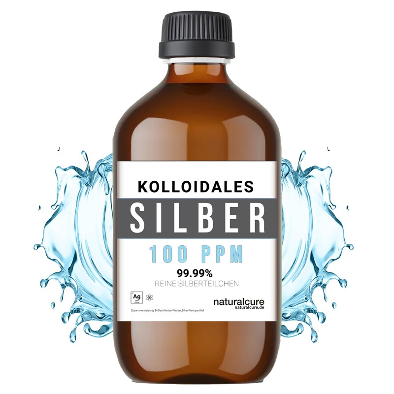 100 ppm Kolloidales Silber - Silberwasser 500 ml - Vegan
