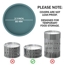 OHMO 2 Pack Pet Food Can Lids, (3.3 in / 85mm) Silicone Pet Food Can Lids Covers for 5.5 oz Cat and Dog Food Cans, Dark&Light Blue