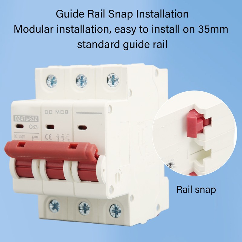 3P Miniature Circuit Breaker DIN Rail Mounted Short Circuit Protection