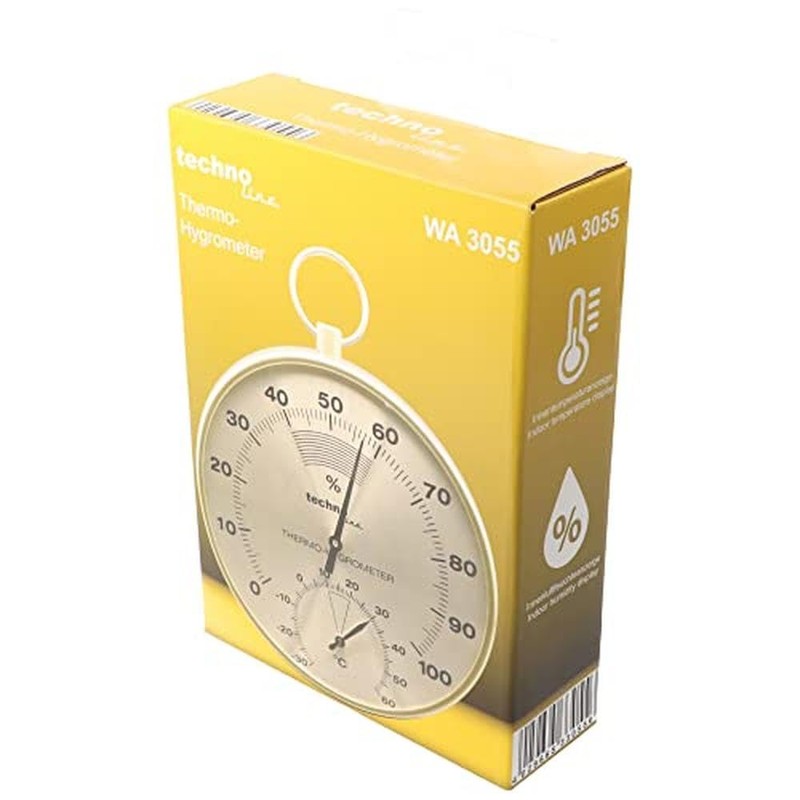 Technoline WA 3055 Elegant Analogue Thermo-Hygrometer in Brass Design