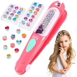 CIGTSICO Hair sGem Stamper Kit - DIY HairBraid Set with Reusable HairGems for Girls 5-12