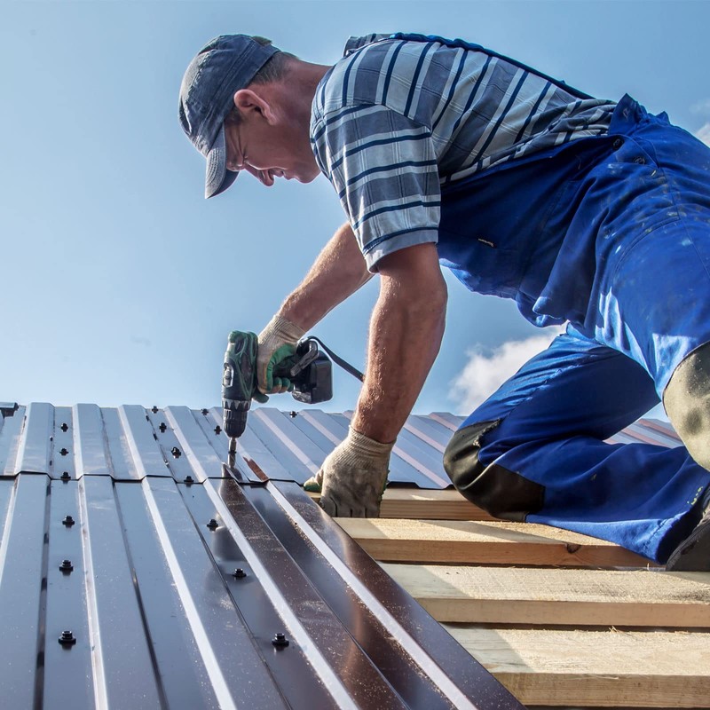 uxcell #14 x 5 Self Drilling Screws with Rubber Washer,