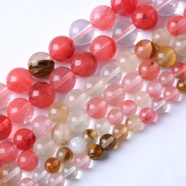 45PCS 8MM Watermelon Tourmaline Stone Beads Natural Gemstone Bead Crystal Healing Energy Jewelry Making DIY 15 inches