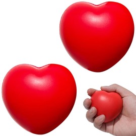 2 Pcs Heart Style Hand Exercise Ball, Hand Traning Balls for Arth-Ritis, Stress Balls for Adults Physiotherapy, Grip Strengthener And Finger Massage to Relieve Stress Anxiety