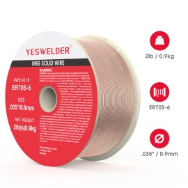YesWelder 2 Lbs Roll ER70S-6 Mild Steel MIG Welding Wire .035" (0.9 mm)