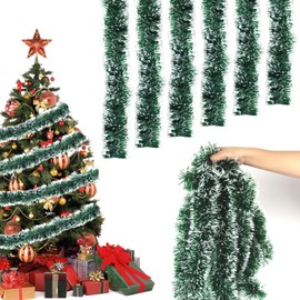 CYIOU 6 Pieces Christmas Garland Decoration 12 Meters Green Christmasgarland Christmas Decorations Outdoor Garland for Stairs Fireplaces Wreath Christmas Garland Decoration Xmas Festive Garland