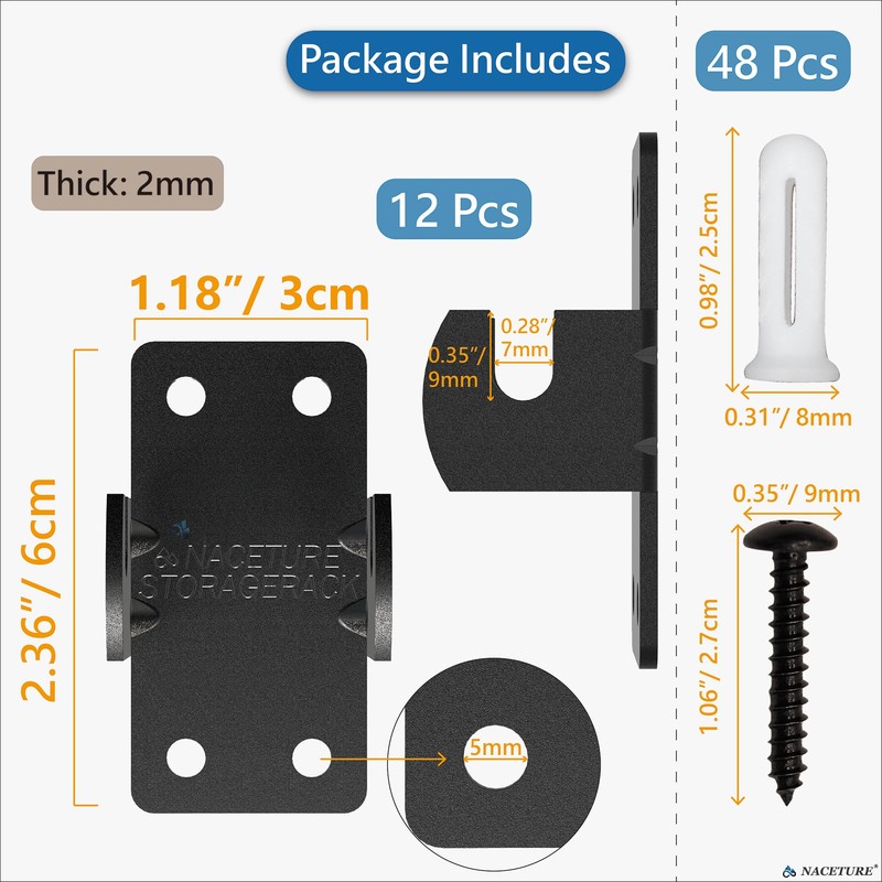 Grid Wall Clips - 12 Pack Advanced Gridwall Mount Brackets