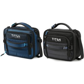 Arctic Zone Titan Expandable Lunch Pack and Container Set with Ice Walls, 2 Pack - Black and Blue