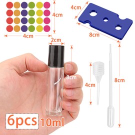 DKBT Roll on Glasflaschen für ätherisches öl 6 Stück transparent Roll on öl Flasche Leer 10ml Rollon Flaschen für öle mit Edelstahl-Roller Ball ätherische öle Roll on für ätherische Öle,Parfüm