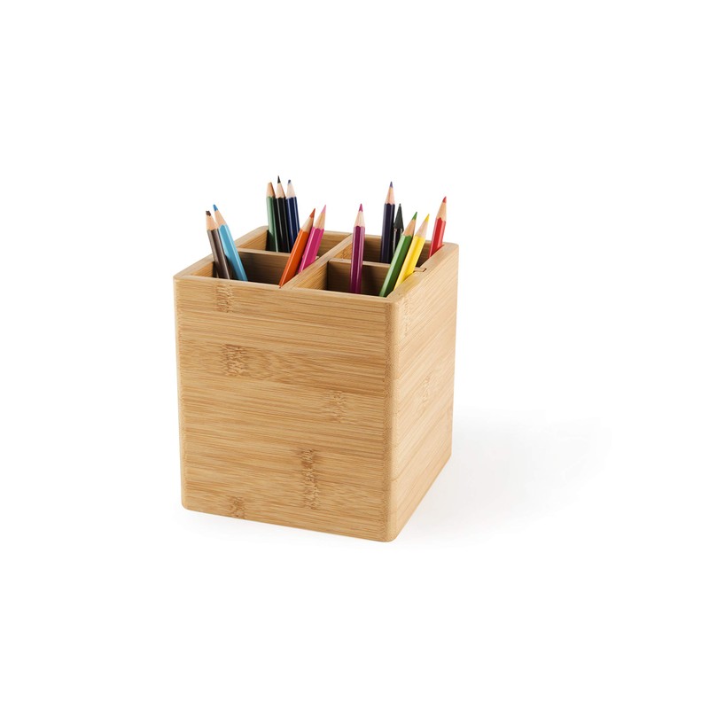 Excelsa Eco Living Bamboo Cutlery Basket/Utensil Holder, Natural Wood, Brown,