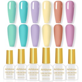 Artdone Sheer Gel Nail Polish Set Jelly UV Gel 6 Colors Translucent Milky White Pink Nude Brown Colors Nail Polish For All Seasons