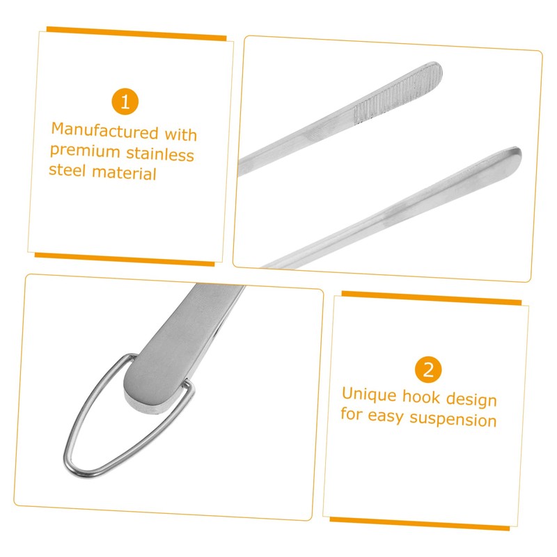 Mikinona Stainless Steel Kitchen Tweezers with Hook 12 Handle Tongs