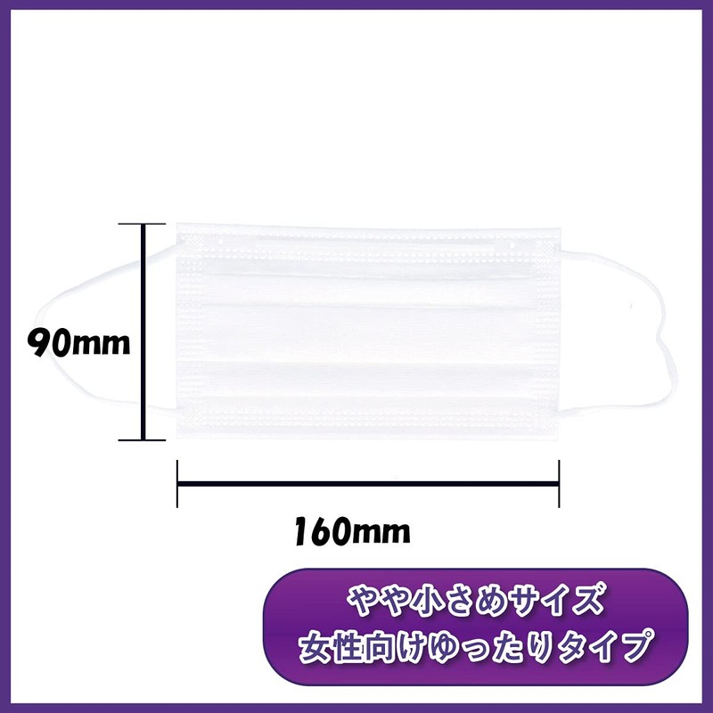 iiもの本舗 (Iimono Honpo) Triple Layer Pleated Mask, Mouth Space Dome