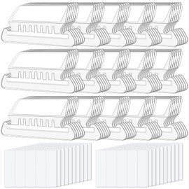 Rustark 100Pcs 2 Inch Hanging File Folder Tabs with Inserts, Clear Plastic File Tabs for File Folders for Quick Identification, Classroom, Office, Paper Organization