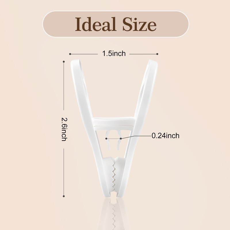 30 Pack Hanger Clips for Pants, Skirts, Baby Clothes, White