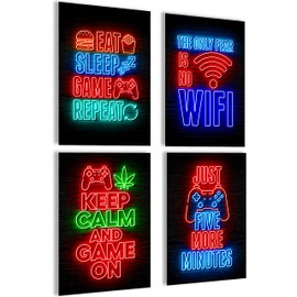 mojoliving Gaming Room Decoration Pictures Poster Wall for Gamers Teenagers' Room Poster Gaming Set Anime Decoration Pictures for Manga Wall