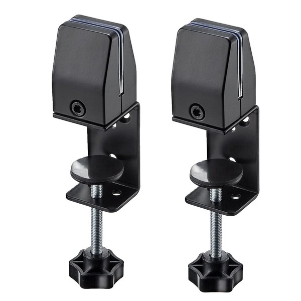Sanwa Direct 100-DPTOP3 Desktop Partition Clamp Base (Set of 2) Compatible with 0.1 - 0.8 inch (0.3 - 2 cm) Thick Panels, 2-Way Installation, Black