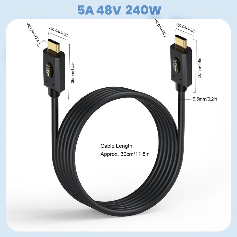 USB 4.0 Type C Data Cable Professional PD 240W 40Gbps
