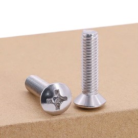 M4-0.7 x 16mm (60 pcs) Oval Head Phillps Drive Machine Screws, Cross Recessed Machine Screws with Slightly Raised Countersunk Head, 304 Stainless Steel 18/8, GB820