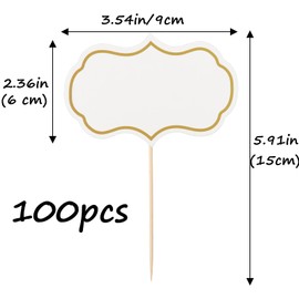 Semetall Cheese Labels Markers,Buffet Label Food Tags,Blank Toothpick Flags for Appetizer Signs,Food Labels for Charcuterie Board for Birthday Wedding Party Decor - White-100PCS