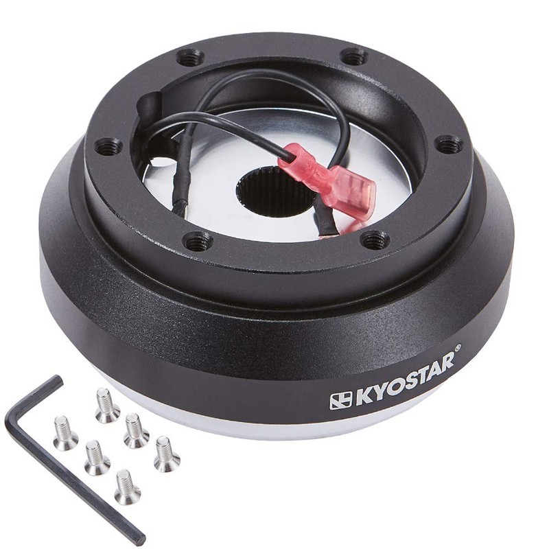 Kyostar Black Aluminum Steering Wheel Quick Release Hub Adapter Kit