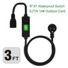 3FT Right Angle Inline Waterproot On Off Switch Extension Cord,
