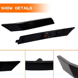 Tonsya Smoked Lens Black housing Compatible With 2006-2009 Ford Fusion & Mercury Milan Front Bumper side Marker housing CH2551118,CH2550118,55055147,55055146