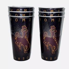 Northwest 6 WYOMING COWBOYS 20oz Cups Set of 6 NEW FROM 2011 WYOMING COWBOYS Cup
