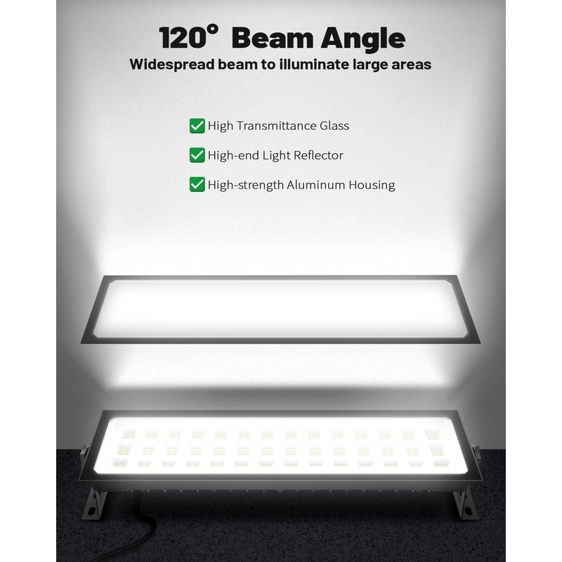 4 Pack Linkable LED Shop Lights, 100W 15000LM Aluminum Plug