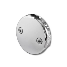 Dual Hole Bathtub Drain Overflow Plate with Two Matching Screws, Easy to Install, Plated Chrome