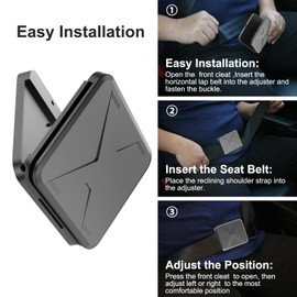 FALDAA Shoulder Strap Adjuster-Seat Belt Adjuster Keeps the Shoulder Strap From Hanging Around the Neck, Seat Belt Clip for Elder Adults Child Pregnant.Grey Car Accessories 2 Pack
