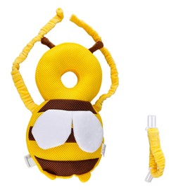 Bojueshaw Baby Head Protection Pillow,Adjustable Head Back Protection Safety Pads,Honeybee Head Protection Backpack for Toddler Kids