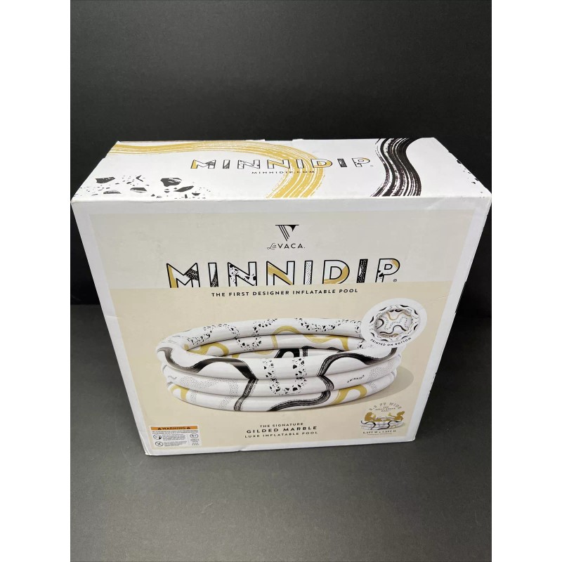 Minnidip The Signature Gilded Marble Luxe Inflatable Designer Pool 5.5’