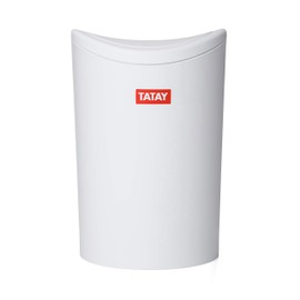 TATAY Bathroom Bin with Tipping Lid, 6L Capacity, Made of Polypropylene, BPA Free, Color White, Measures 19 x 19 x 19 x 28 cm