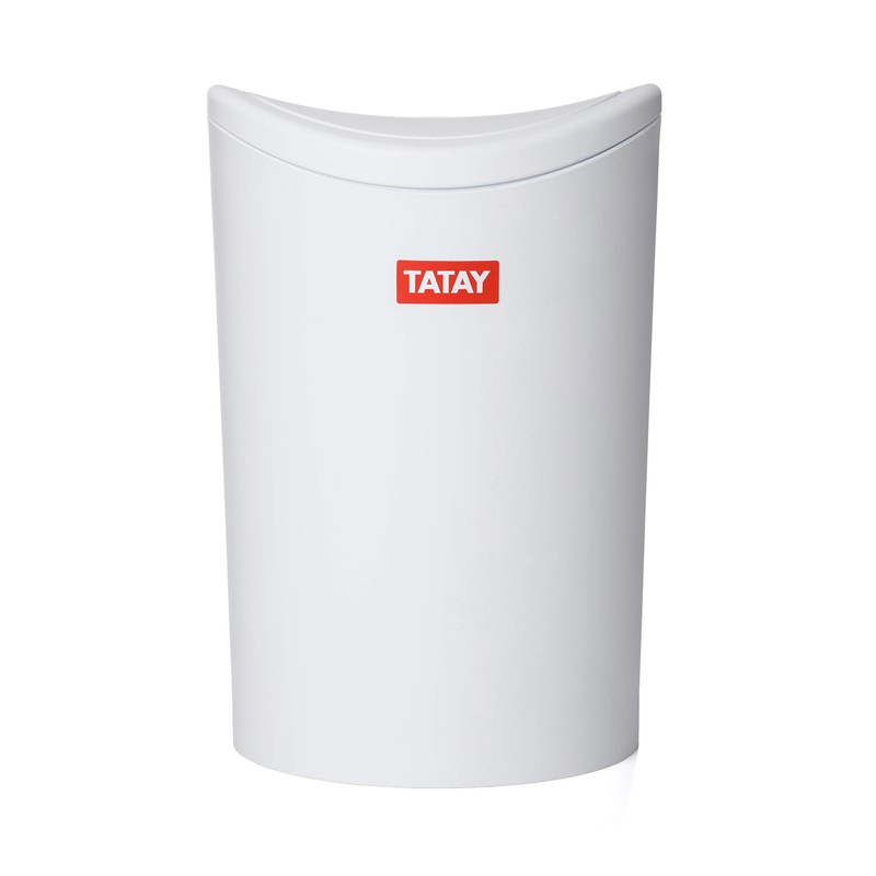 TATAY Bathroom Bin with Tipping Lid, 6L Capacity, Made of