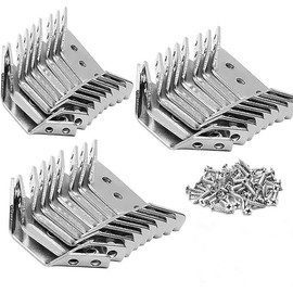 30 Pcs Universal Stainless Steel Furniture Corner Connector, Stainless Steel Multifunction Triangle Corner Brace, for Shelf Cabinet Table Chair with Screws Trapeziform Corner Brace Bracket Fastener