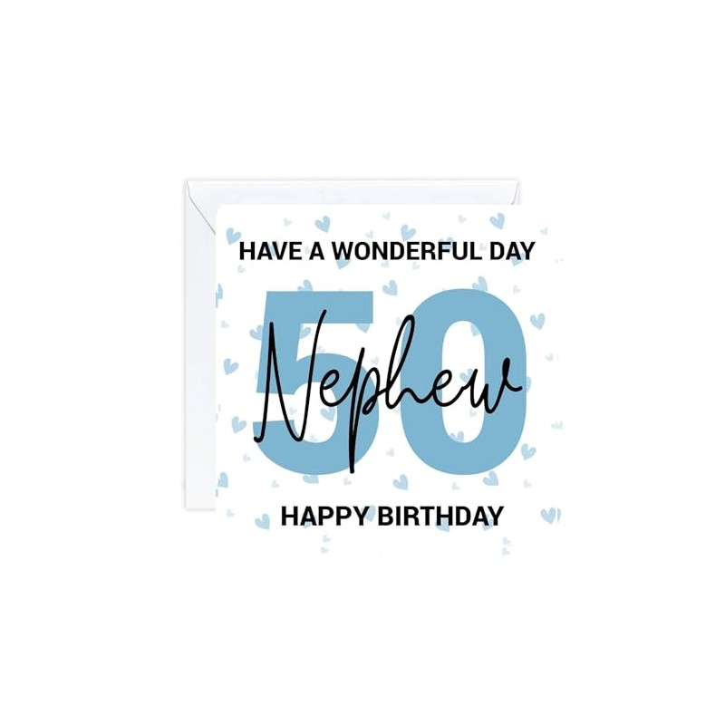 happy 50 50th Birthday Nephew Card age (envelope included)