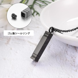 Dletay Memorial Pendant Cremation Pendant Cuboid Memorial Cremation Urn Necklace, Removable Stainless Steel, Men's, Women's, Memorial Jewelry, Silver, Black, Gold, Small, Stainless Steel, No Gemstone