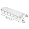 mDesign Stackable Plastic Covered Egg Tray Holder, Storage Container and