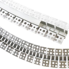 LEDUPDATES 10ft Flexible Turn Angle Drywall LED Mud-in Aluminum Channel Plaster-in Recessed with Flange for LED Strip Light