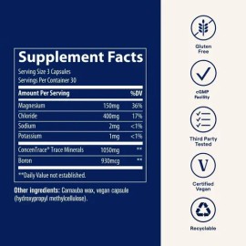 Trace Minerals Suplemento Nutricional Cápsulas Minerales Vegano Sin Sabor 90 Unidades