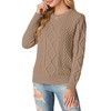 GRECERELLE Ladies Jumpers Crew Neck Cable Knitted Sweater for Women